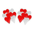 Red & White Heart Shape Party Balloons- 30Pcs