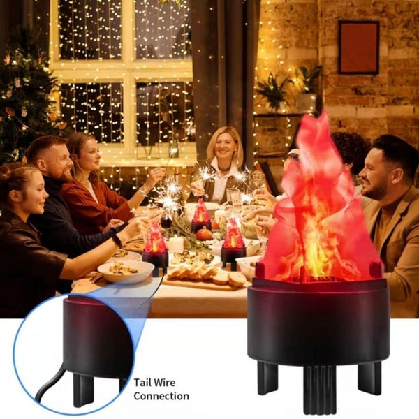 3D Fake Fire Light , Artificial LED Silk Flame Stage Effect Light Realistic 3D Campfire Lamp Prop Flame Light for Halloween ,Christmas ,Festival ,New Year, Party,Night Club Decor (Flame Lamp)