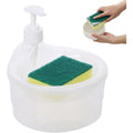 2 in 1 Soap Pump Dispenser for Dishwasher Liquid Soap Sponge Holder Free Sponge