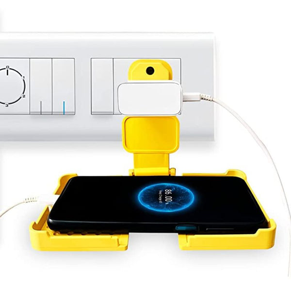 Multi-Purpose Wall Holder Stand for Charging Mobile Just Fit in Socket, Support All Charger and Hang (Multicolour 1pc)