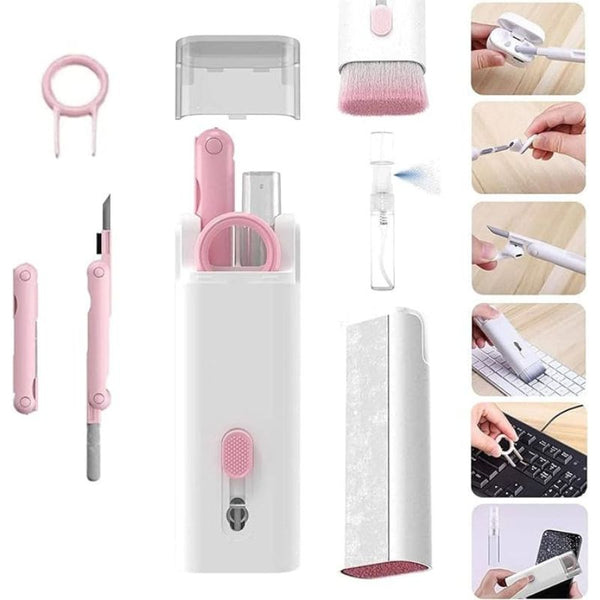 7 in 1 Electronic Cleaner Kit, Keyboard Cleaner Kit with Brush, 3 in 1 Cleaning Pen for Airpods Pro, Multifunctional Cleaning Kit for Earphone, Keyboard, Laptop, Phone, PC Monitor