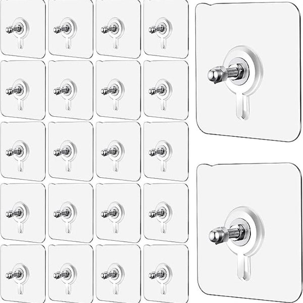 PACK OF 10PC Wall Screws Hooks,Adhesive Wall Screws Hanging Nails,No-Drilling Waterproof Screw Free Stickers for Hanging,Heavy-Duty Adhesive Wall Mount Screw Hooks for Kitchen Bathroom Bedroom Living Room