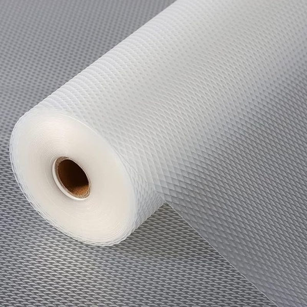 Multipurpose 45cm x 5m Waterproof EVA Anti Slip Mat for Kitchen, Bathroom Cabinet Kitchen Drawer Shelf Mats Liner Sheets Roll, Non-Slip Fridge Mat, Table Mat (45cm x 300cm Roll, Clear)