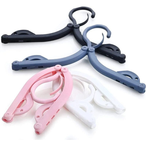 8PC Hangers - Portable Folding Cloths Hangers for Wardrobes - Travel Accessories Foldable Clothes Hangers,Drying Rack for Travel Outdoor (Multicolor)