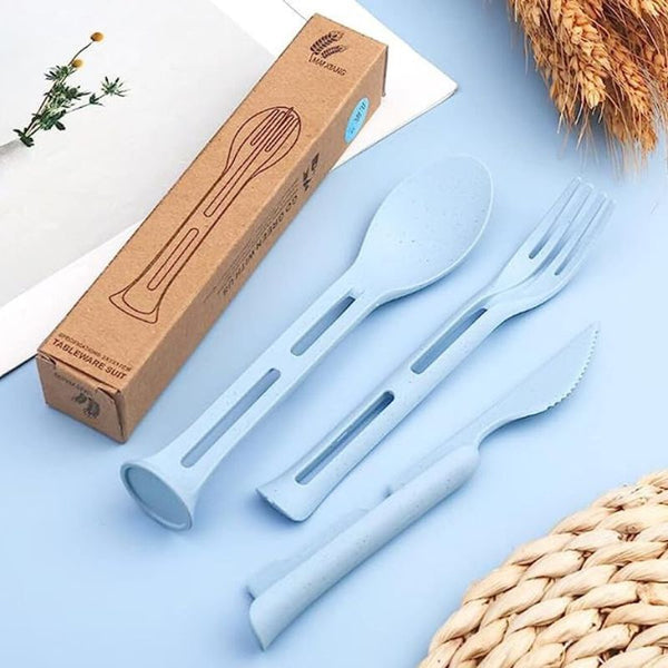 3 in 1 Cutlery Dinner Set, Knife Forks Tableware,Spoon and Fork Set for Travel, Picnic, Camping or Daily Use- Multicolor