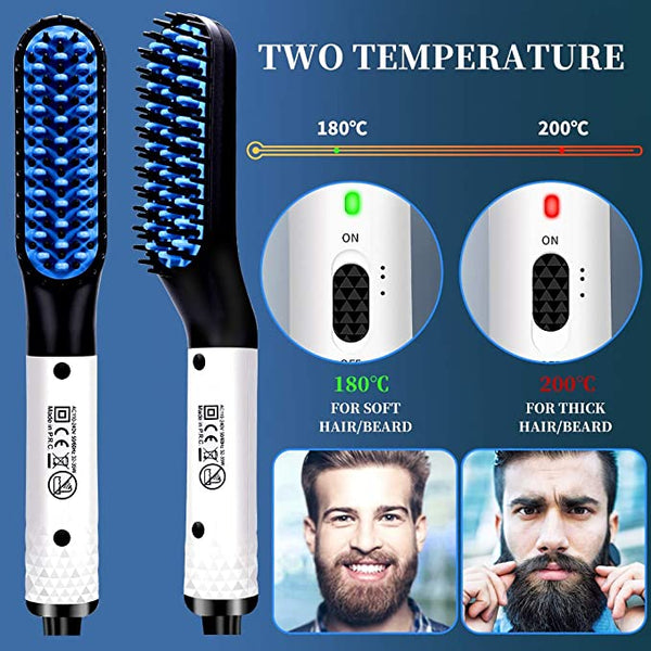 Mens hair straightening hair brush