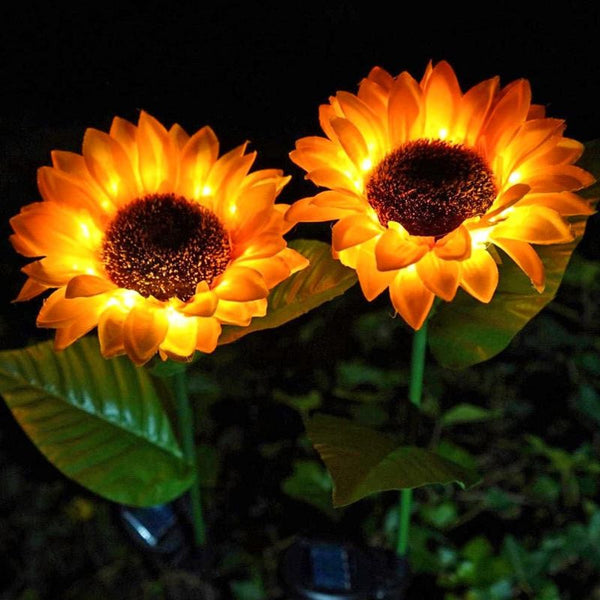 2 Pack Solar Powered Sunflower Light Outdoor,Solar Garden Lights,Artificial Sunflower Solar Garden Light