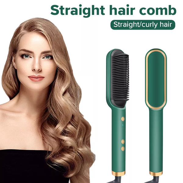 Hair Straightener Brush With Comb