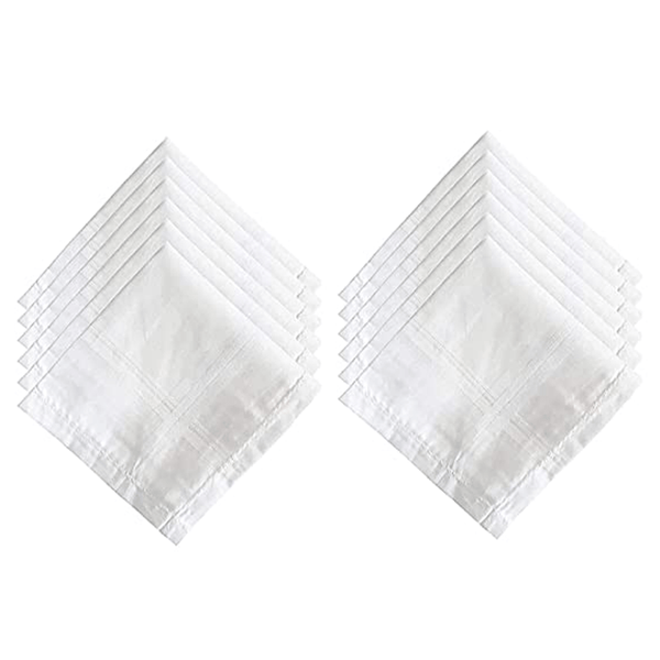 Cotton Premium Collection Luxury Hanky For Men (Set of 12Pcs)