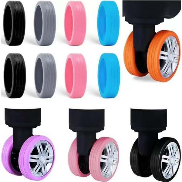 Travel Luggage Wheel Protector Cover | Suitcases Wheel Cover | Silicone Wheel Cover for Office Chair Caster, Trolley Bag Suitcase (Pack of 1Set/8Pcs)