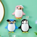 Wall Mounted Penguin Design Toothpaste Holder Unique Design Wall Mounted Self Adhesive Storage Wall Mount Toothbrush Holder | Wall Mount Remote and Mobile Stand