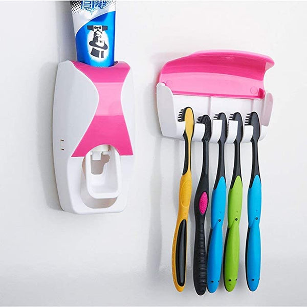 Automatic Toothpaste Dispenser With Toothbrush Holder