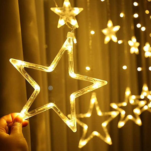 Star Curtain Light (12 Stars - Warm White)