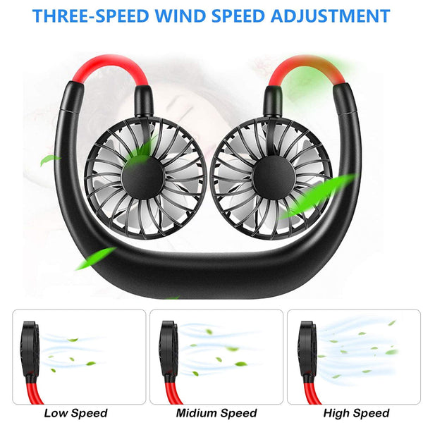 Hand Free Personal Fan,Wearable Neckband Fan USB Rechargeable mini Sports Fan