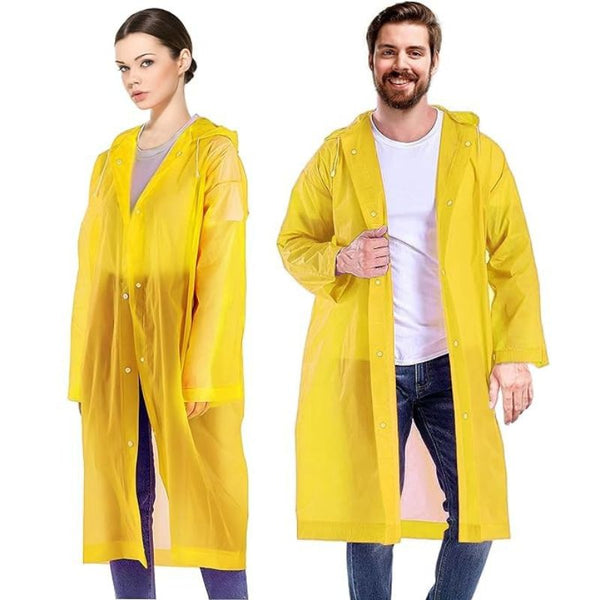 EVA Waterproof Poncho Raincoat Hooded Outdoor Water Resistant Portable Suit for Men & Women (Random, Universal Size)