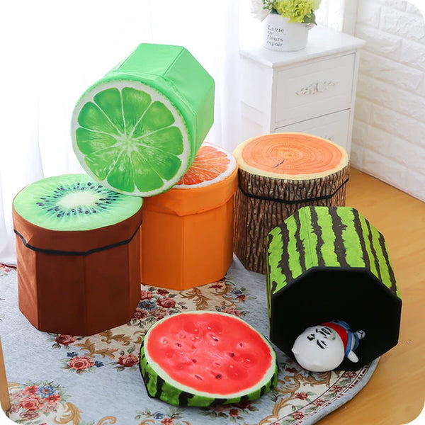 Folding Fruit Shape Stool + Storage