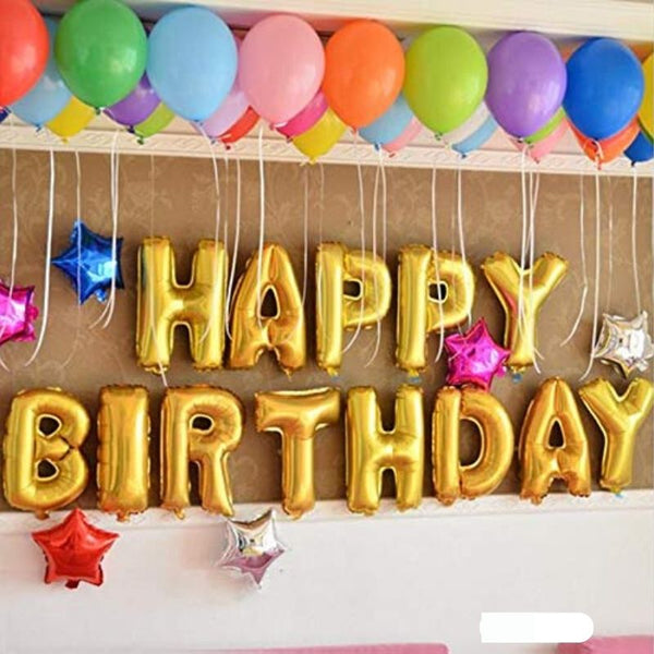 Happy Birthday " Letter Foil Toy Balloon - (Gold)
