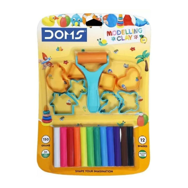 DOMS Modelling Clay 12 Shades Art Clay  (150 g)