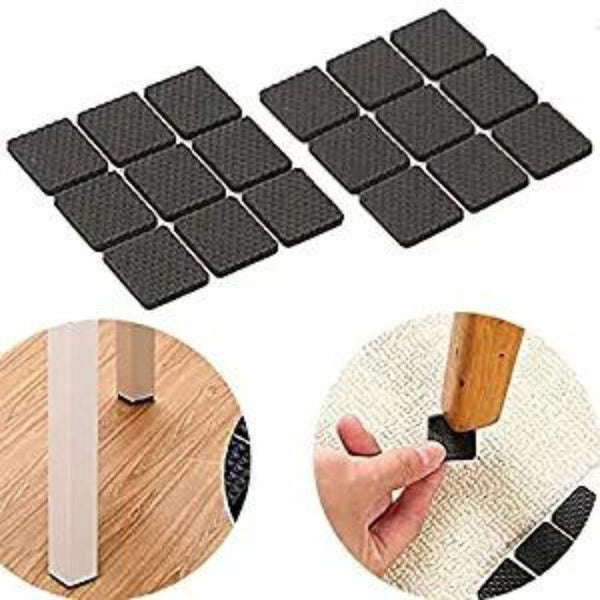 Scratch Protection Self Adhesive Rubber Pads for Furniture Floor (Square Shape) 18 PCS
