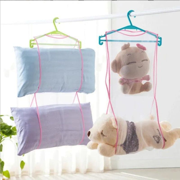Net Mesh Bag Drying Pillow Hanger Laundry Rack Multifunctional Pillow Drying Pillow Drying Net Storage Bag Organizers (1pcs)