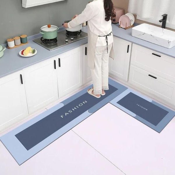 Kitchen Mat Set 2 Piece Non Slip Washable Kitchen Rugs Anti Fatigue Standing Kitchen Floor Mats, Carpet Runner Rug Bath Rug for Kitchen Hallway Launry Room (38x58 + 38x118 cm)