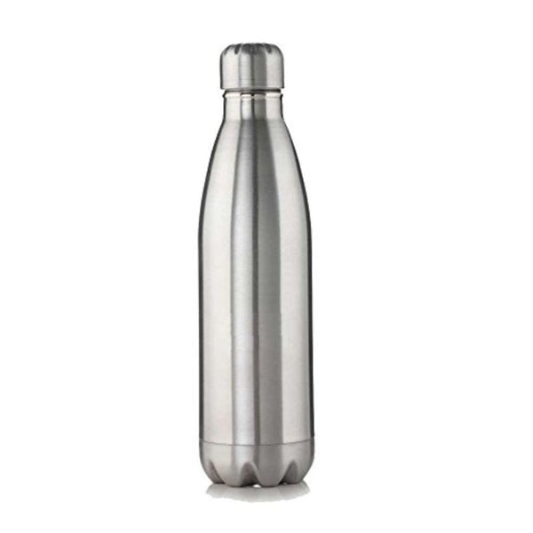 Hot & Cold Double Wall Vacuum Insulated Stainless Steel Water Bottle (1000 ml, Silver)