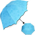 Fancy Magic Umbrella Changing Secret Blossoms Occur with Water Magic Print 3 Fold Umbrella for Girls, Women, Boys, Men & Children for UV, Sun & Rain - Multi Colour