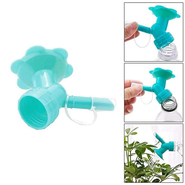 2 in 1 Bottle Cap Connector Plants Flowers Seeds Succulents Gardening Pots Watering Sprinkler Shower Faucet Hose Nozzle Device (Single Piece)