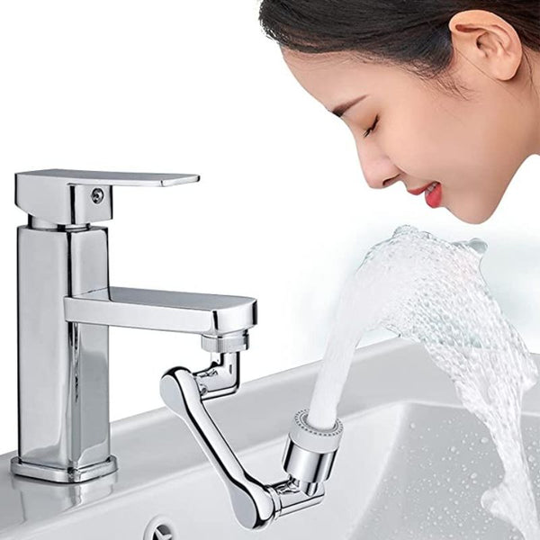Faucet Extender Universal 1080° Swivel Robotic Arm Swivel Extension Faucet Aerator, ABS Plastic Chrome Finish Body, Faucet Sprayer Attachment, tap Filter, Sink tap Extender for Kitchen Sinks
