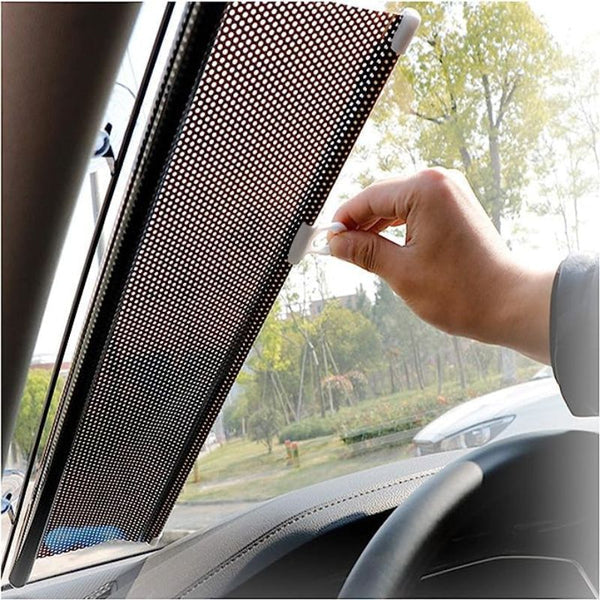 Black Retractable Sun Shade Roller Car Curtain Window Shade UV Cut/Protection