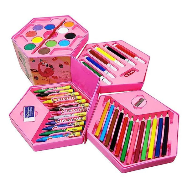 Colors Box Color Pencil,Crayons, Water Color, Sketch Pens Set Of 46 Pieces (Color & Design For Kids)