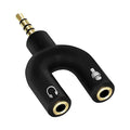 U Shape Adaptor Audio Convertible Splitter For Headphone & Microphone