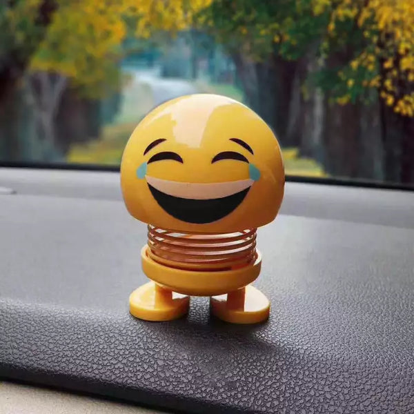 Cute Emoji Bobble Head Dolls, Funny Smiley Face Springs 6-pcs set